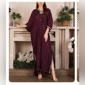 Pakistani Indian Bollywood breathtaking sequin Kaftan in Fall/winter color!!!